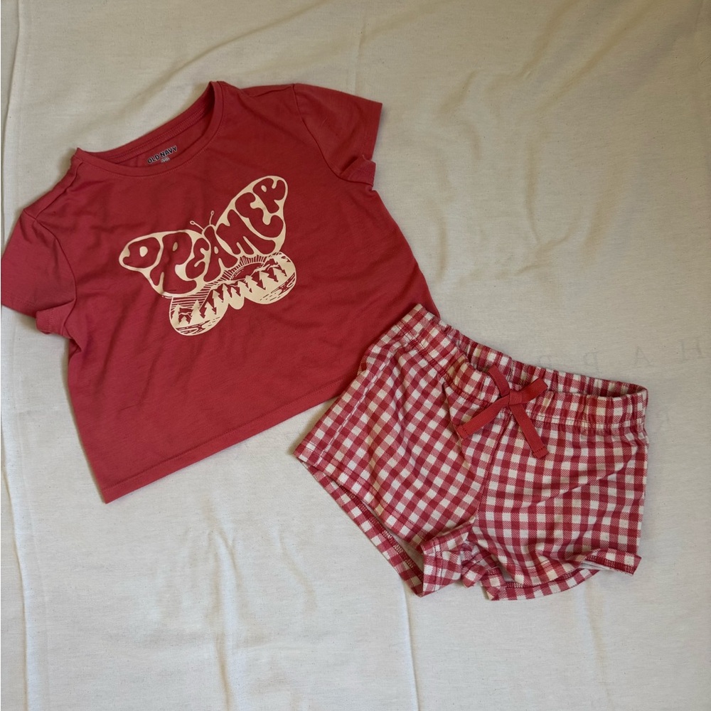 Old Navy Kids Pajama Set - Red and White